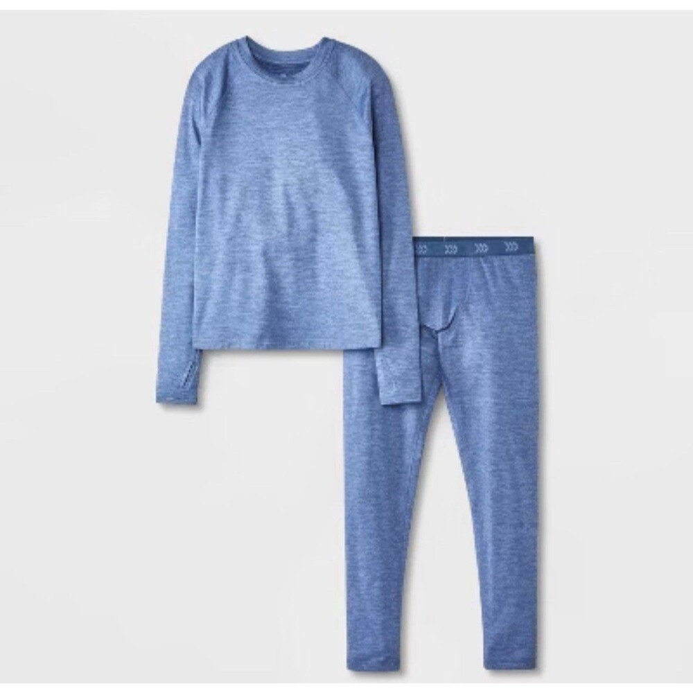 All In Motion Midweight Use Thermal Set Heather Blue Large